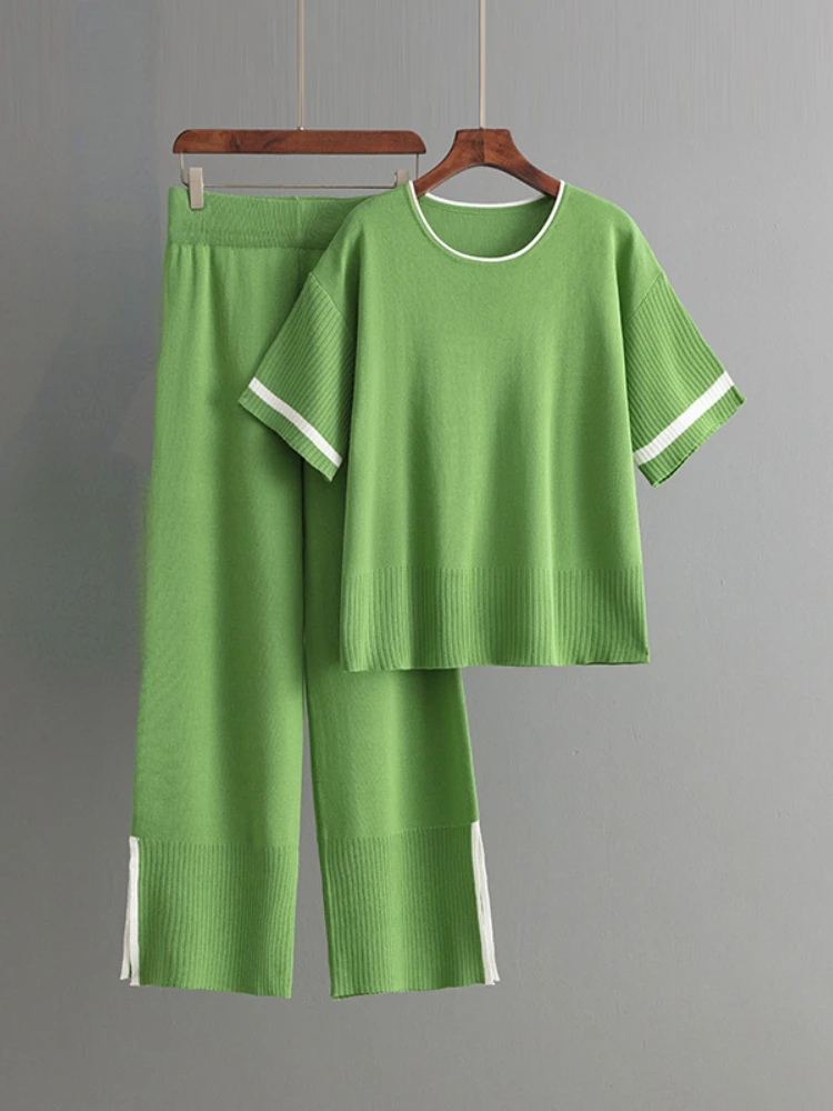 Женская одежда 2024 новый модный Свободный Повседневный костюм топ с контрастными