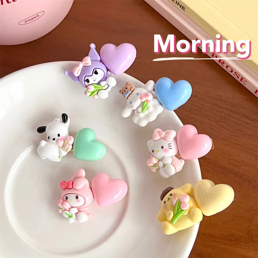 

Kawaii Sanrio Hairpin Cinnamoroll My Melody Kuromi Pochacco Hello Kitty Hair Clips Hair Accessories Duckbill Clip Barrettes Gift