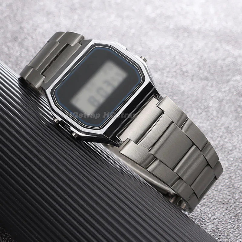Ремешок из нержавеющей стали для Casio F-108W-218 F91W F84 W-800H SGW400 AE-12001300, 18 мм, металлический ремешок для часов, браслет со складной пряжкой (art.: 3920d3ed5ff91) - 3920d3ed5ff91