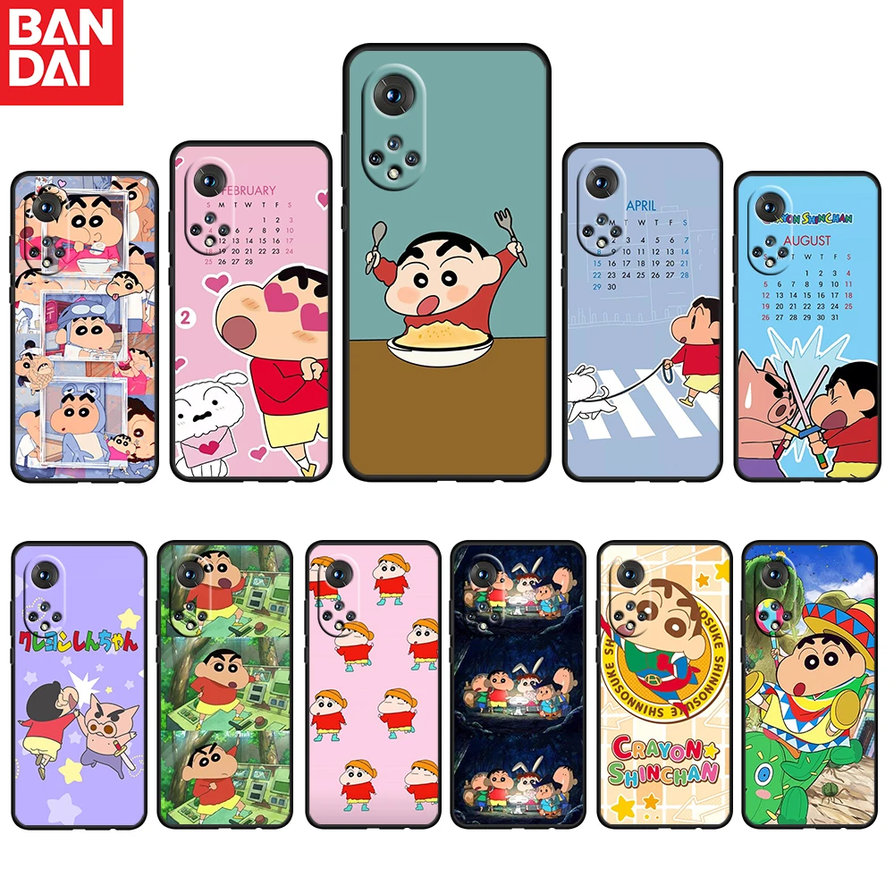 

Crayon Shin chan Cute For Honor 60 50 20 SE Pro X30 10X 10i 10 9X 9A 8X 8A Lite Silicone Soft TPU Black Phone Case Capa Cover