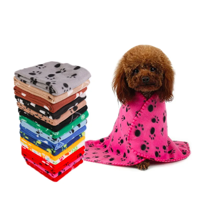 

Dog Footprints Pet Blanket Dogs Cats Bed Mat Soft Warm Fleece Cat Sofa Cushion Pet Puppy Bed Pet Product Cushion Cover Towel