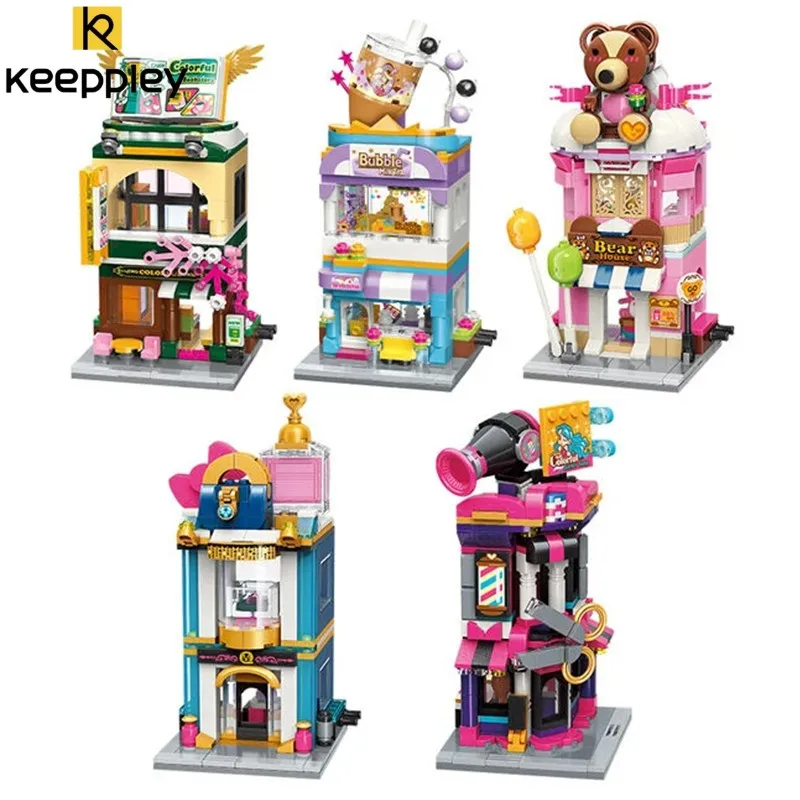 

Keeppley Colorful Street View Building Blocks Puzzle Small Particle Assembly Toys Architectural Decoration Children's Gift Girl