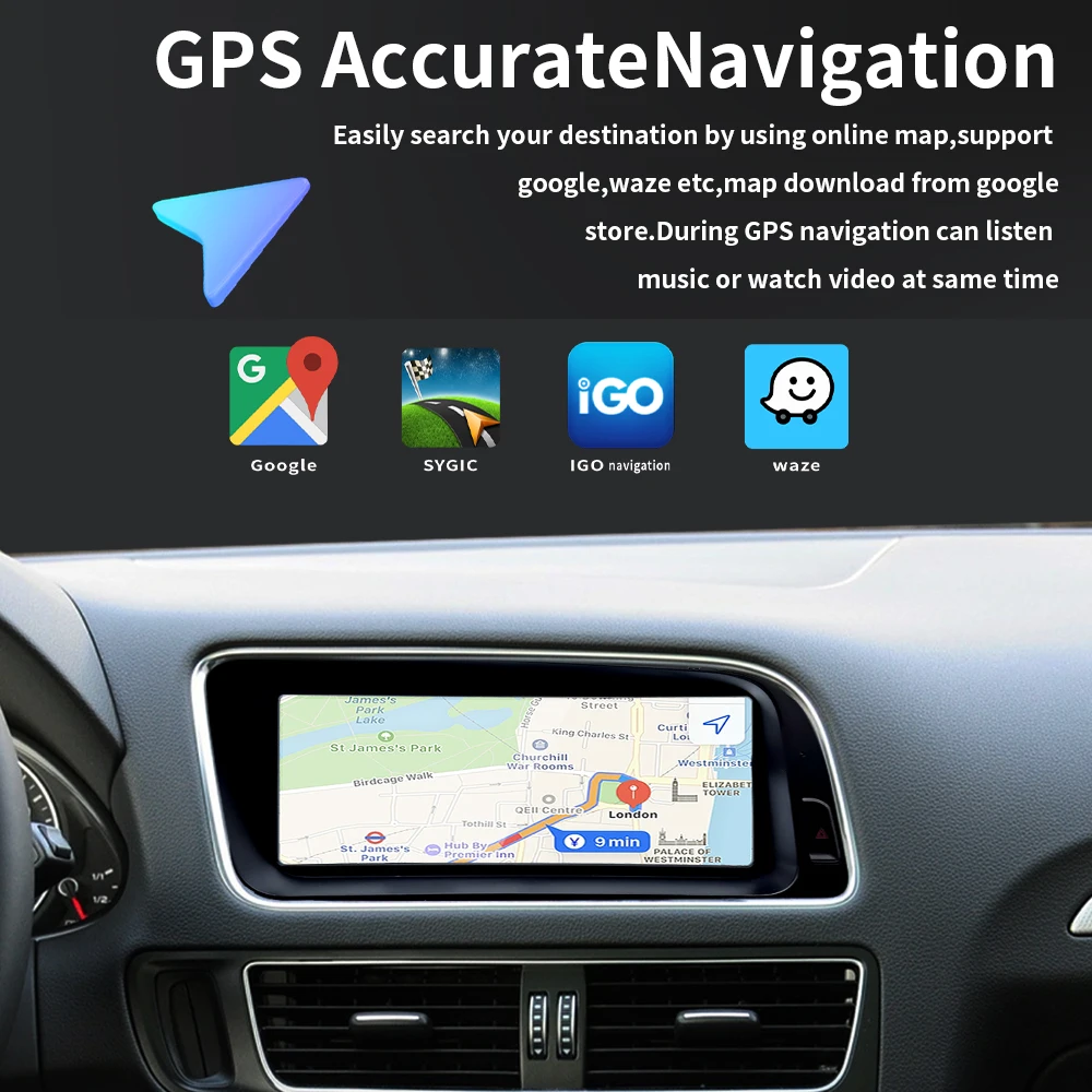 Беспроводной CarPlay/Android Auto 8 дюйма Android 14 автомобильный DVD-видео мультимедийное