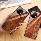 Чехол для телефона с деревянным рисунком для Xiaomi Mi 12 Pro 11T Pro Mi 11 Lite 5G NE Mi 11 Pro Ultra Mi11 Mi12, задняя крышка, чехол из закаленного стекла