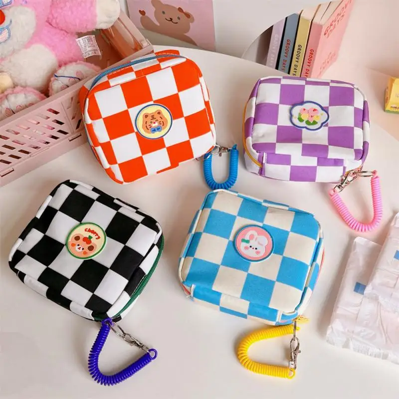 

Women Portable Tampon Storage Bag Sanitary Napkin Cotton Travel Makeup Storage Bag Literary Zipper Coin Purse Sundries Storage