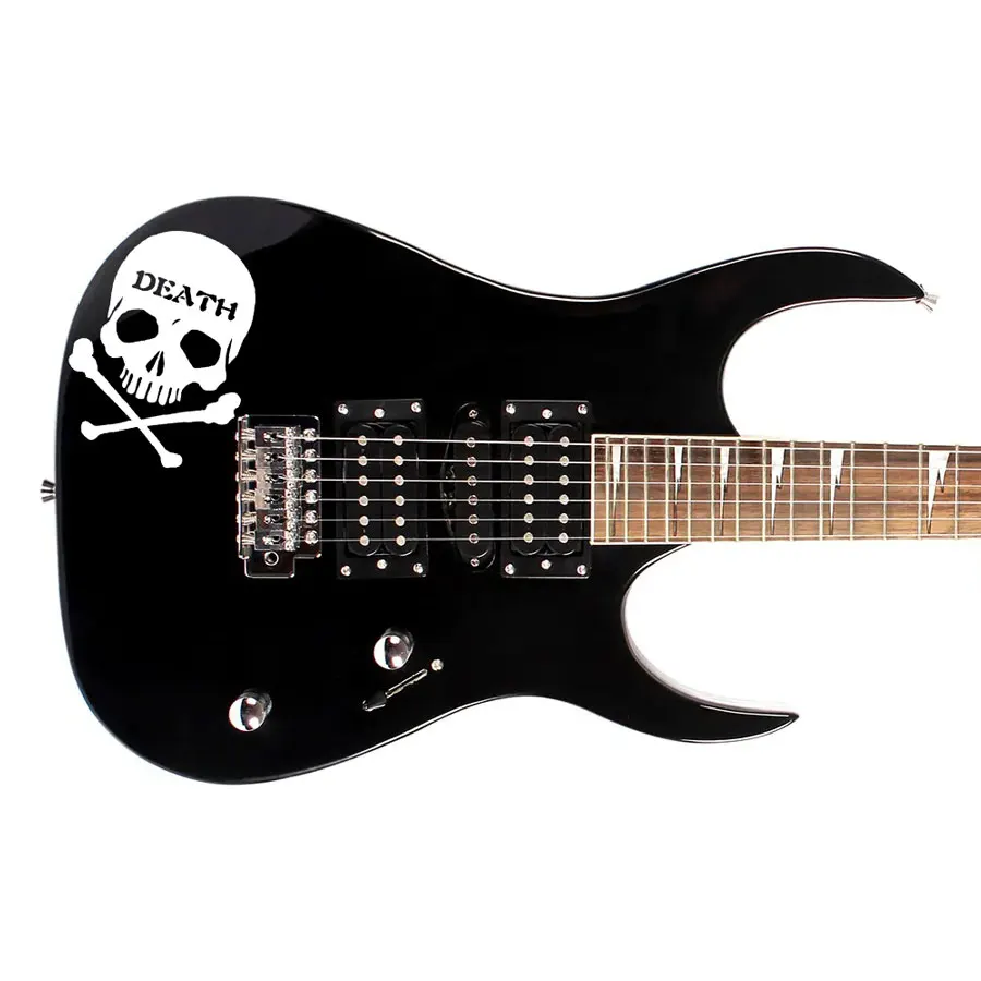 Виниловая наклейка в металлическом стиле для электрогитары персональная