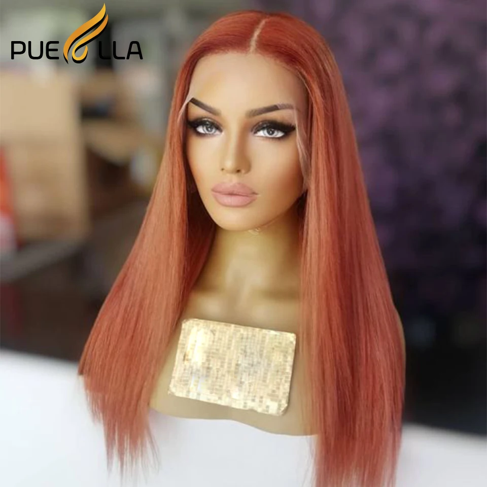 Rustic Brown 13x6 Lace Frontal Human Hair Wigs Straight Human Hair Wigs For Women HD Transparent Lace Front Human Hair Wigs