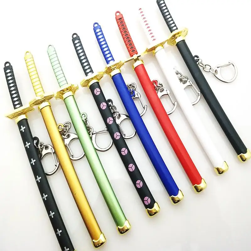 

Anime One piece Metal Keychain Cute Cartoon ZORO Katana Car Key Ring Pendant Schoolbag Decoration Accessories Gifts for Friends