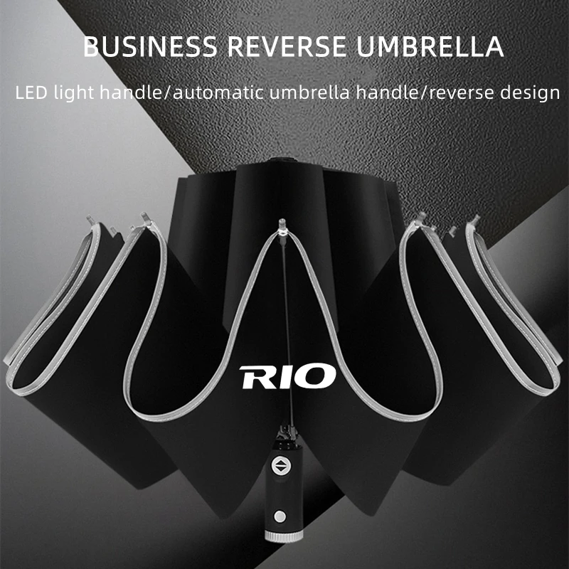 

Automatic Umbrella Woman Reflective Stripe Reverse Led Light Umbrella Inverted 10 Ribs Umbrellas For KIA RIO 2 3 4 5 x line
