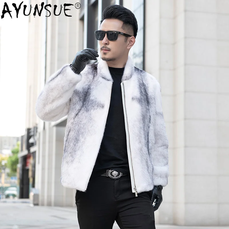 

2021 Natrual Mink Fur Coat Luxury Men Jacket Gneuine Leather Jackets Warm Thick Men's Clothes Veste Homme New WPY4420