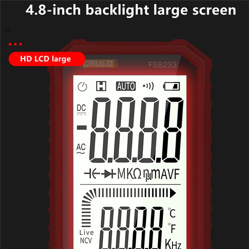 

FS8233 Capacitance Multimeter Ohm Hertz Tester 1000V10A/20A Test Leads Suitable for General Digital Test Leads(Black)