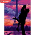 HUACAN Алмазная картина Эйфелева башня Париж полная дрель квадратная Алмазная вышивка пейзаж мозаика набор настенные картины