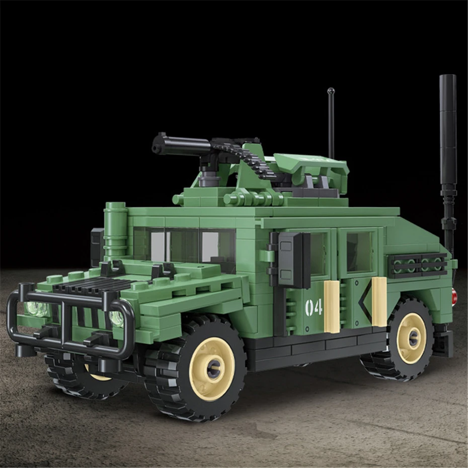 

2022 New Military Army Building Toys For Kids 357pcs Simulation US Armored Vehicle Building Blocks MOC Bricks Educational Toys