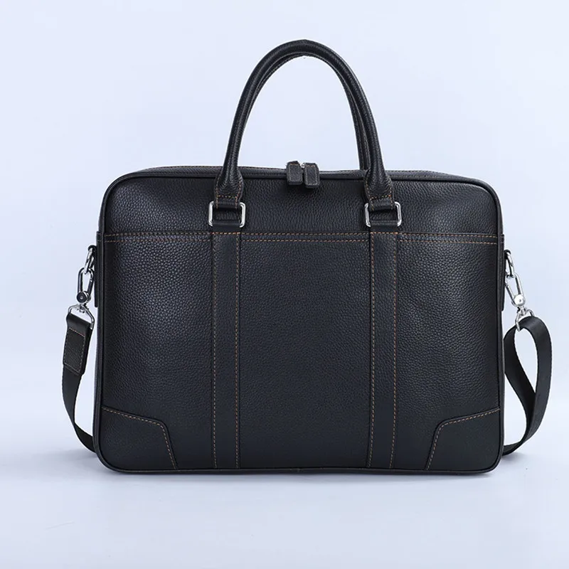 Genuine Leather High-End Men Briefcase Horizontal Business Handbag Large Capacity Fashion Shoulder Messenger Bag Male File Bag
