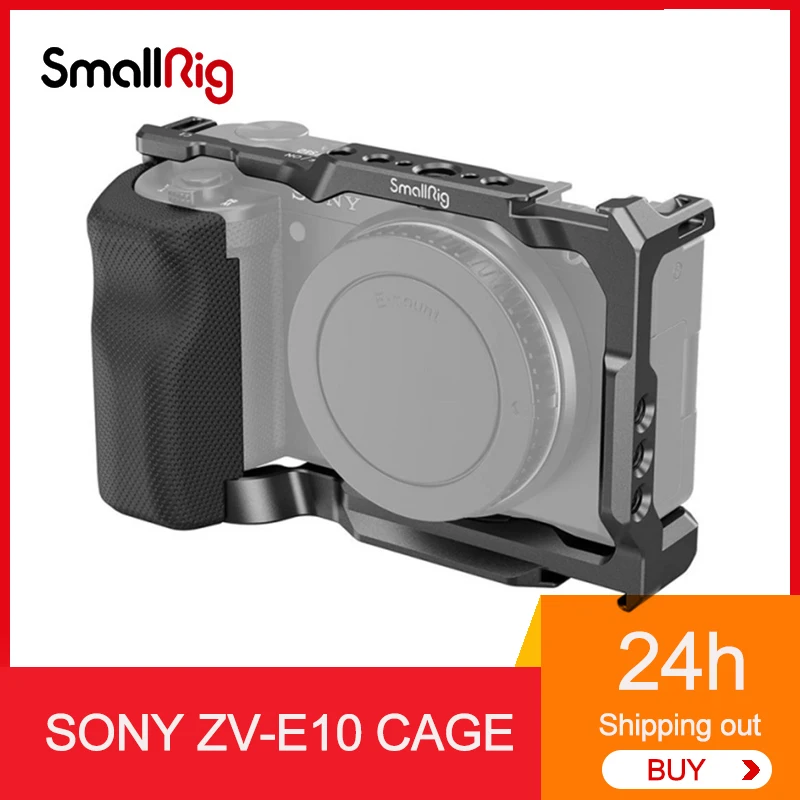 

Корпус SmallRig 3538B для камеры Sony ZV-E10 с силиконовой ручкой и встроенной быстроразъемной пластиной для Arca-Swiss Rig Cold Shoe