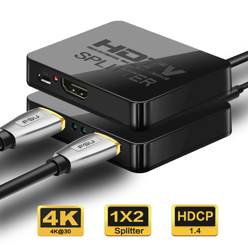 1 in 2 Out HDMI-compatible Splitter Connector Adapter HD 1080p 4K HDCP Video HD Switch Split  Amplifier Display For HDTV Xbox PC
