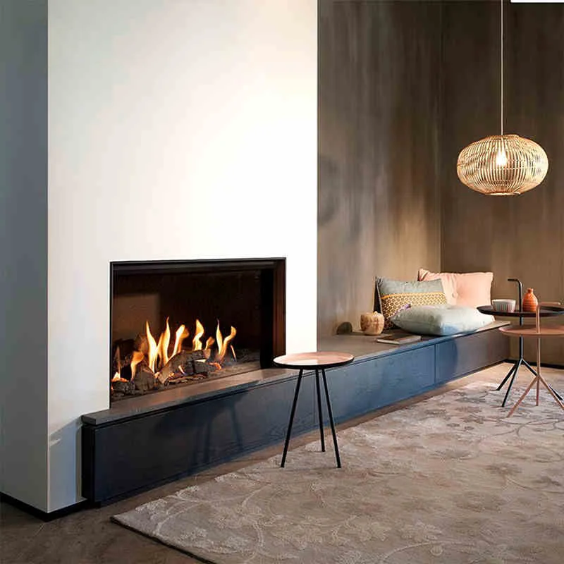 Газовый камин реальный огонь домашний с природным газом и спиртом встроенный