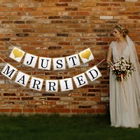 13pcsset just married banners paper bunting garland wedding party hanging decorations bridal shower bachelorette party supplies