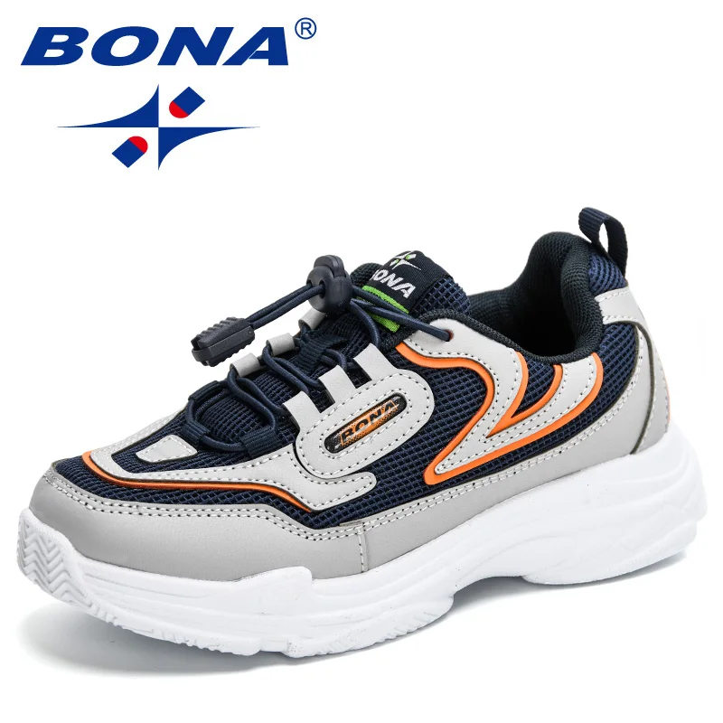 Кроссовки BONA Детские сетчатые, спортивная обувь для ходьбы, повседневные брендовые удобные, дизайнерские, 2022