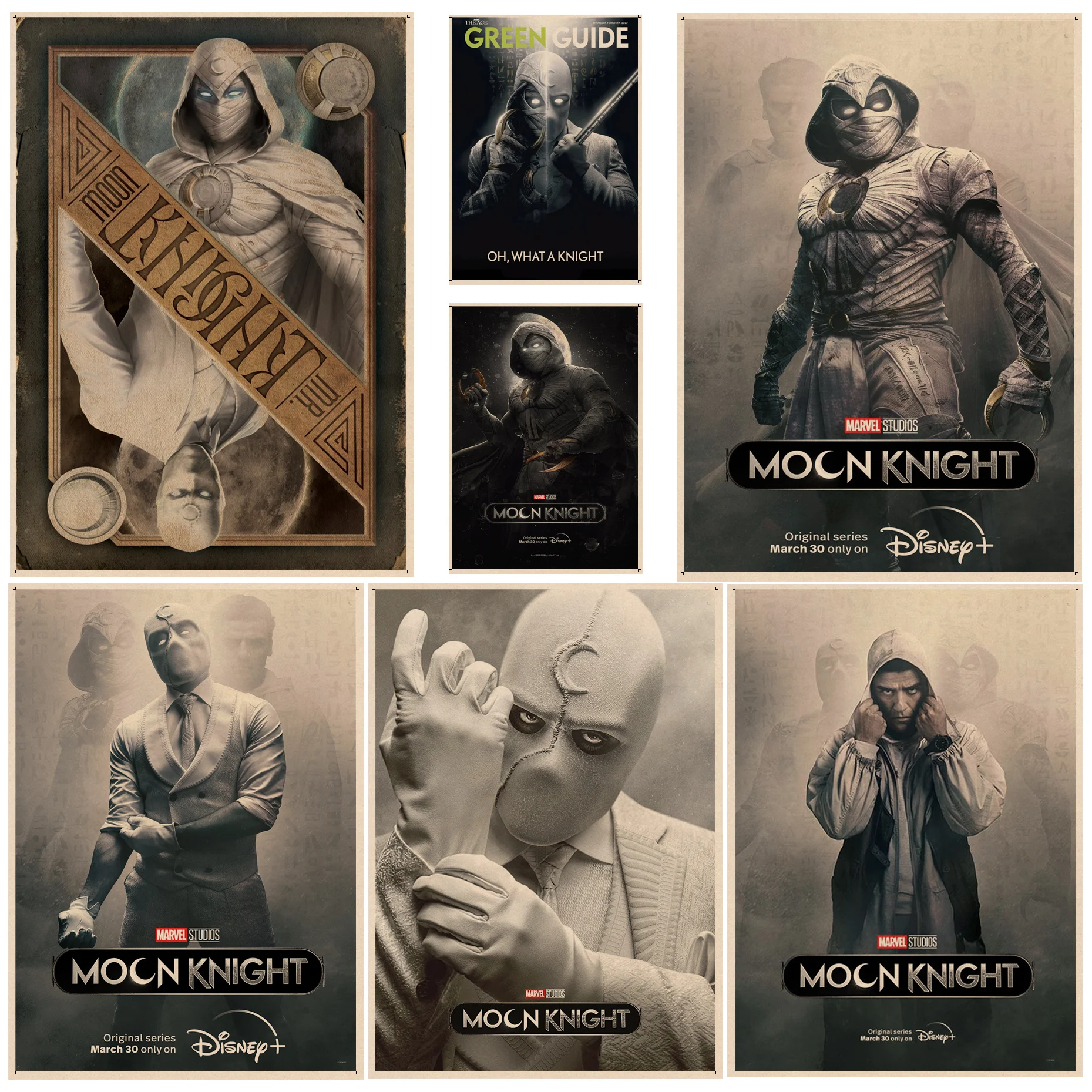 

Disney Marvel Avengers Moon Knight Movie Classic Movie Posters Wall Art Retro Posters For Home Aesthetic Art Wall Painting