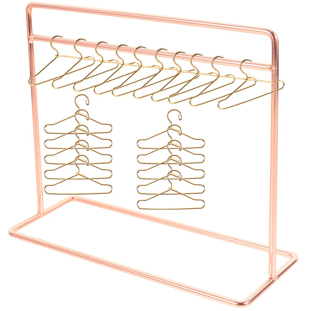 

Babydoll Metal Organizer Shelf Clothes Rack Coat Storage Mini Dree Hangers Wooden Clothing Iron Display