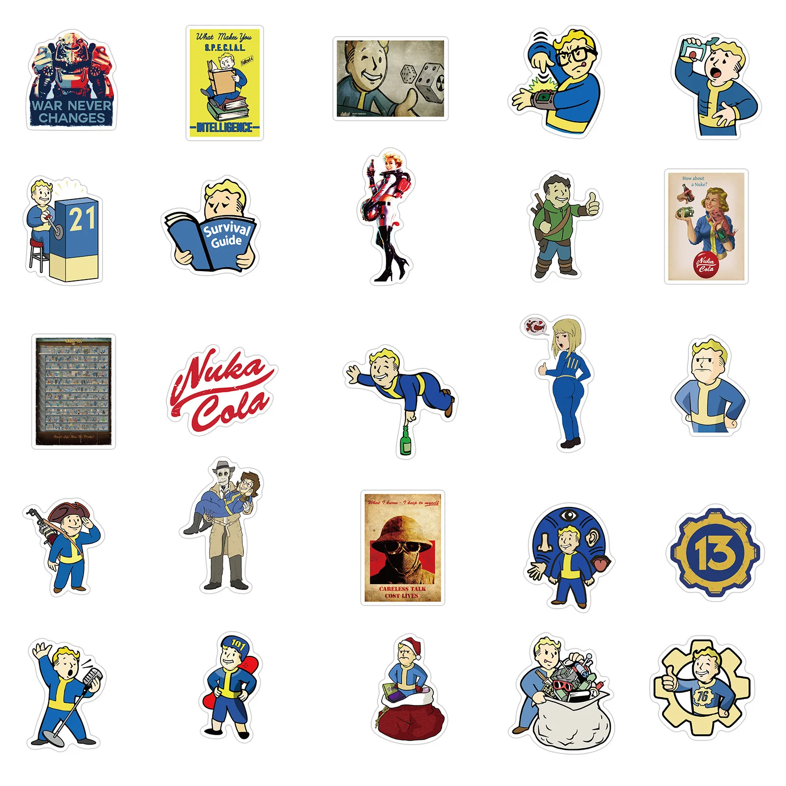 50 наклеек для игр Fallout граффити чемодан ноутбук сделай сам водонепроницаемые без