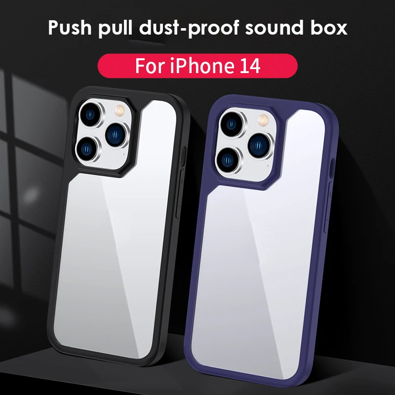 

Original New iPhone14 case Shockproof Armor Designed For iPhone 14 14 Pro / Pro Max 14 Plus Dust-Proof Clear Hard Acrylic Cover