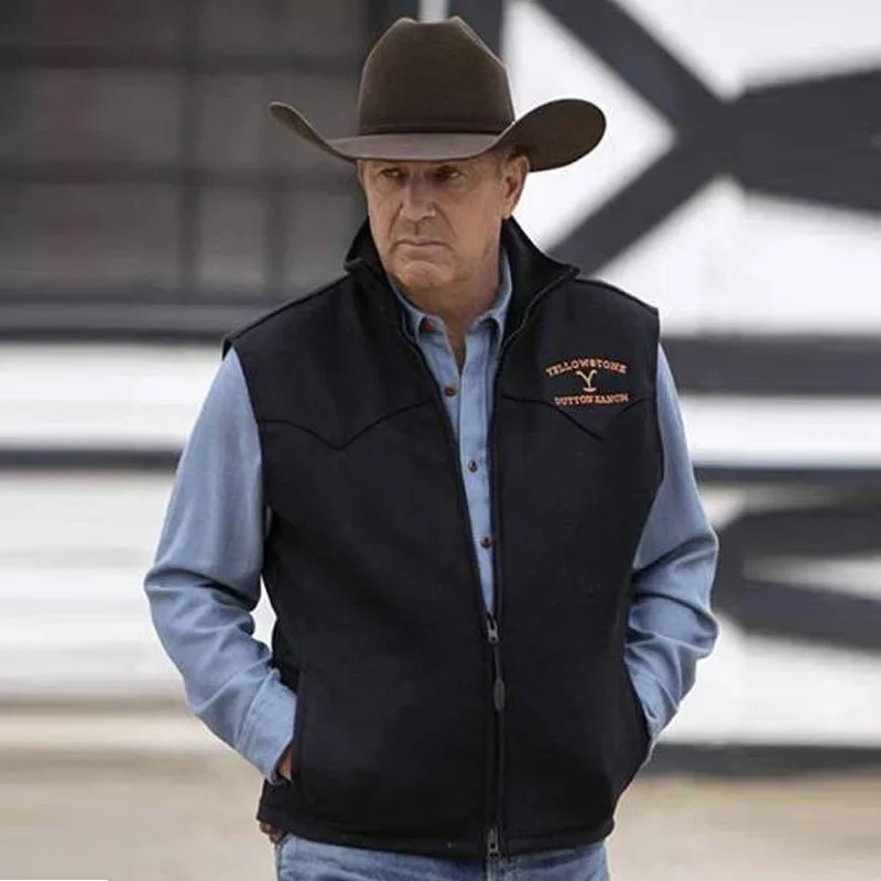 Мужской джинсовый жилет с вышивкой повседневный свободный однотонный