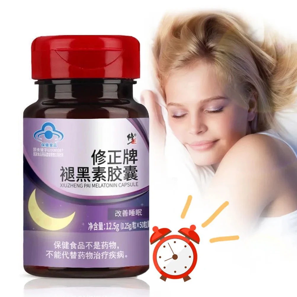 

Melatonin improve night sleep, help rapid dissolution, promote relaxation and health, increase sleep quality Sleep longer 50caps