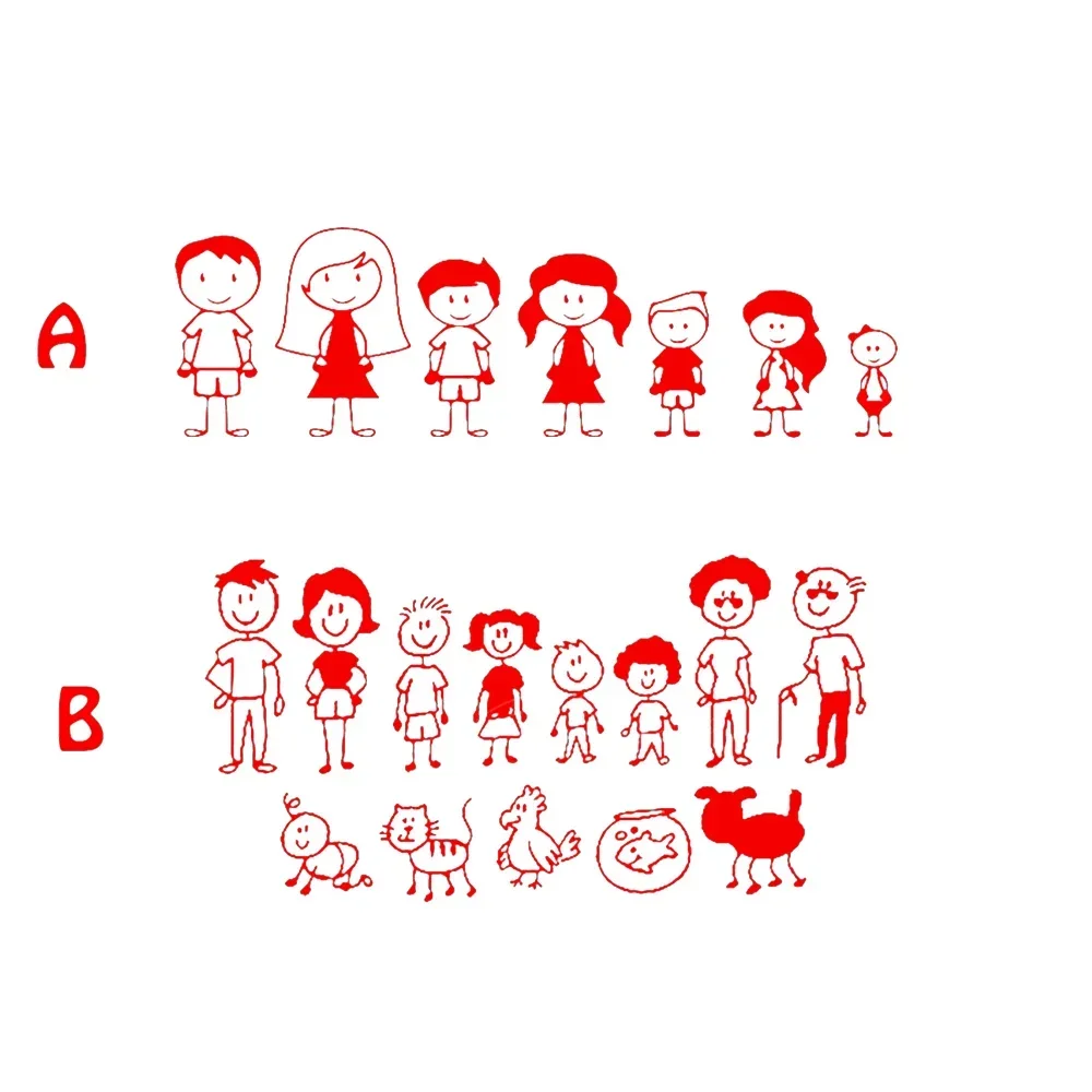 Семейный узор из ПВХ автомобильные наклейки аксессуары на мотоцикл товары милые