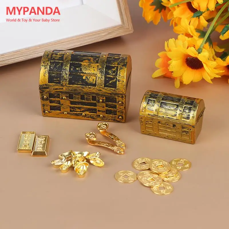 

1/2/10 шт. 1:12 Миниатюрная модель, аксессуары для кукольного домика, миниатюрная Золотая литочка Ruyi, медная монета, модель, украшение