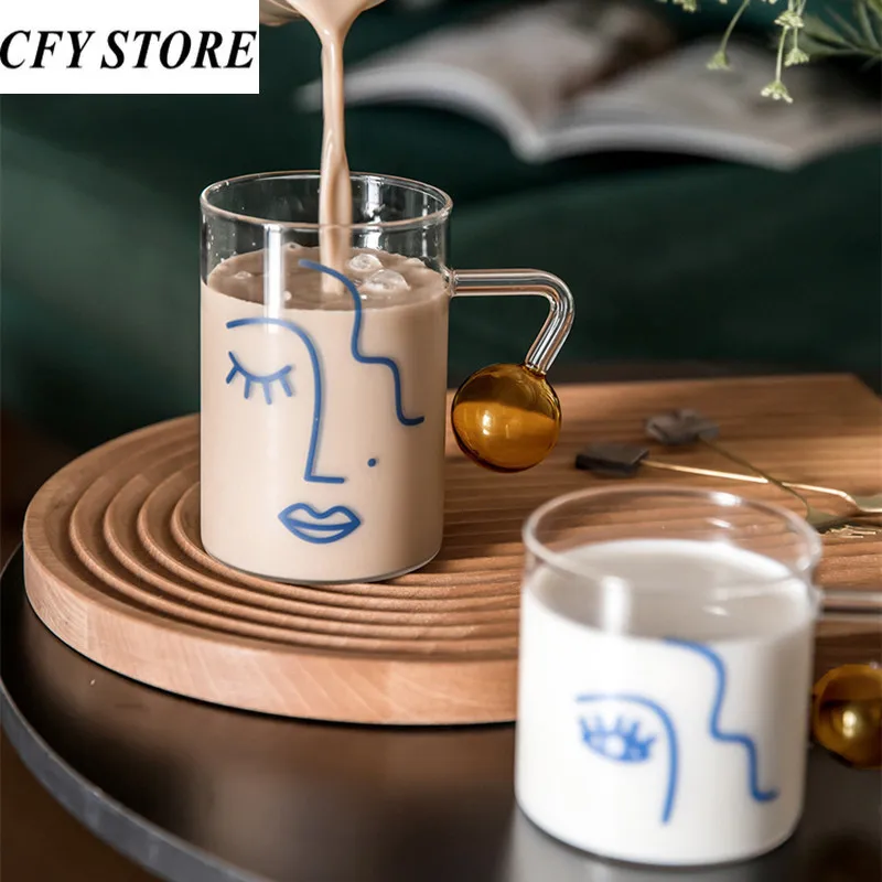 

300/500ml Glass Family Beer Cup Homestay Tea Cup Coffee Water Glass Mug for Drinking Kitchen Home Milk Juice Glass Cup Drinkware
