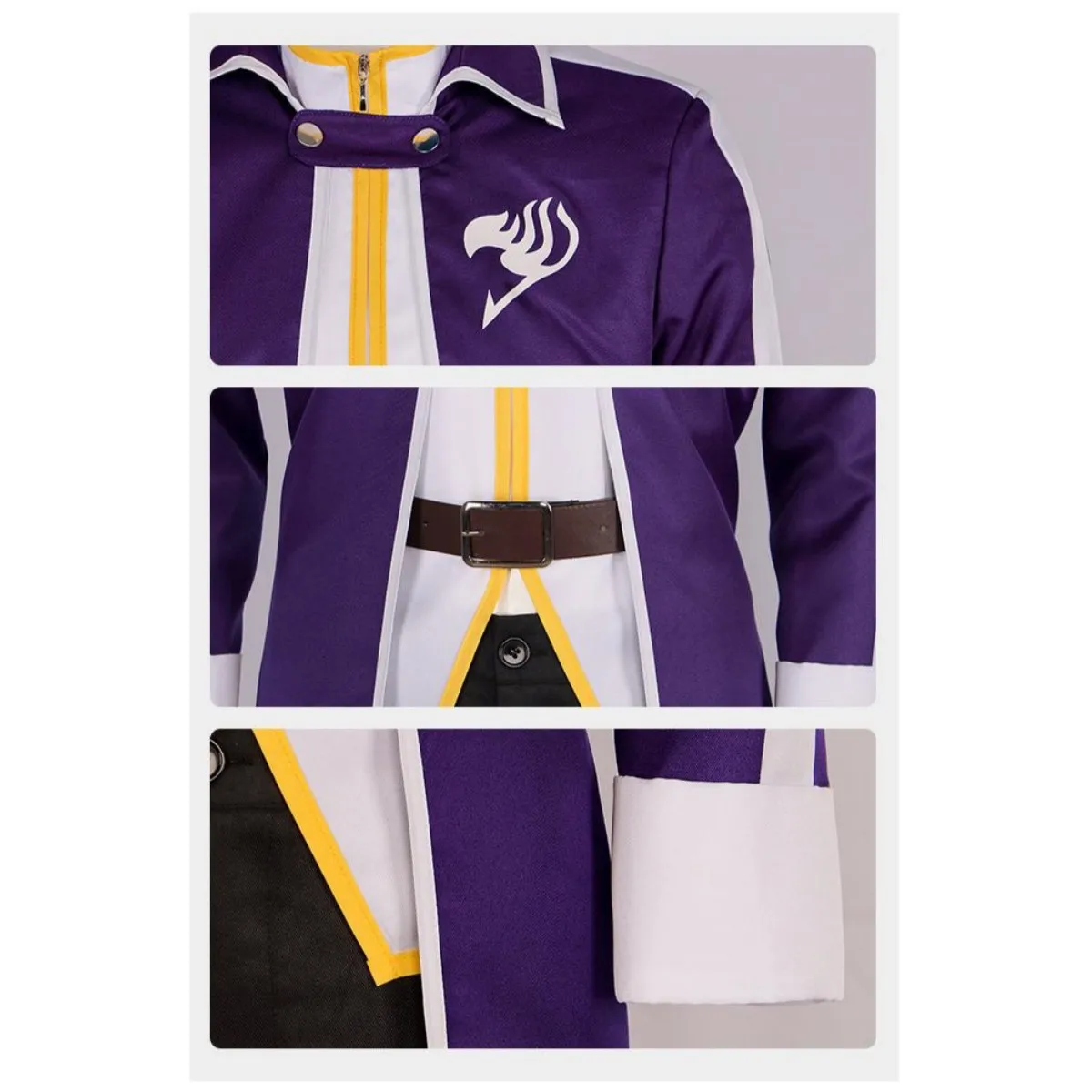 Аниме FAIRY TAIL серый карнавальный костюм Fullbuster Slayers с длинными рукавами фиолетовое