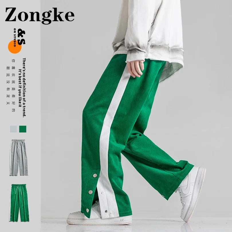 

Zongke Corduroy Pants Men Fashion Chinese Size 5XL Japanese Streetwear Men Pants Work Baggy Clothes 2022 Spring New Arrivals