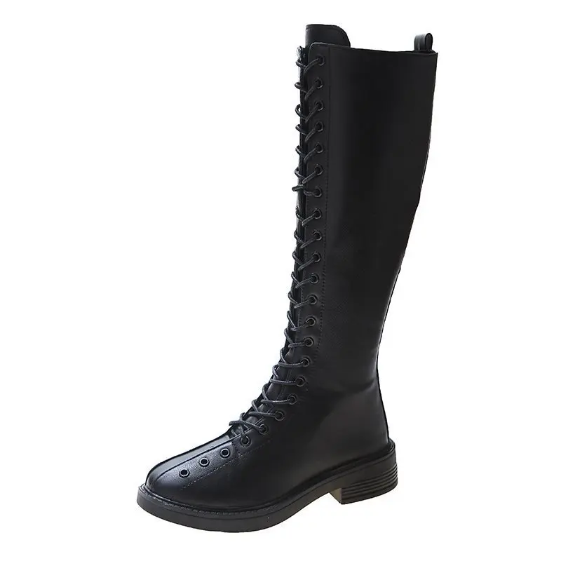 

A18Long boots women's 2020 autumn and winter new lace-up high-top Martin boots but knee boots small knight boots.