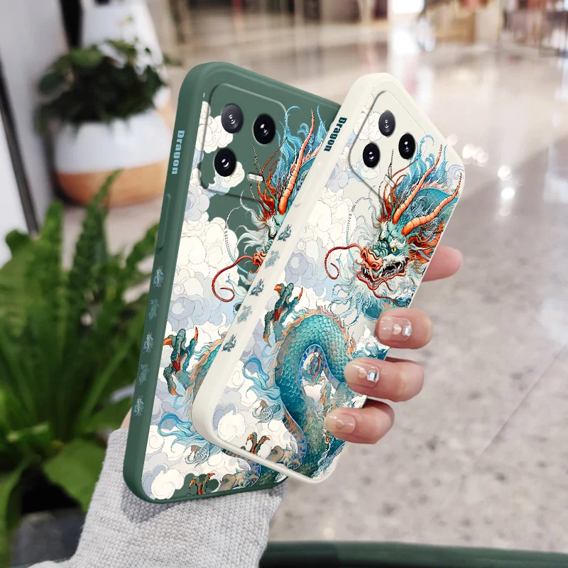 Чехол для телефона Blue Dragon Xiaomi Mi 14 14T 13 13T 12 12X 12T 12S 11 11T 10 10T 9 9T Pro Lite жидкий силиконовый