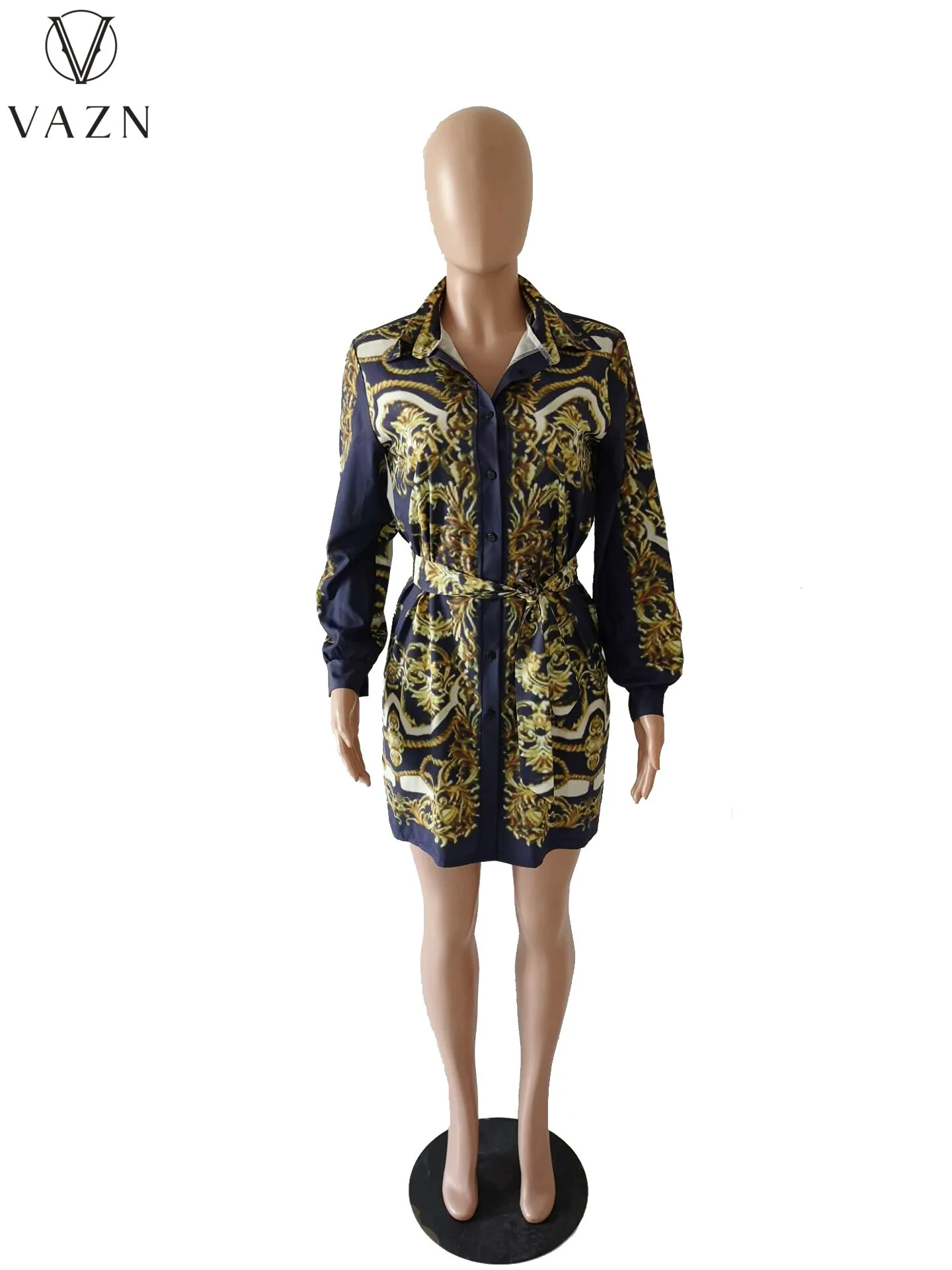 VAZN 2022 Top Quality Indie Folk Chiffon Shirt Dresss Casual Open Stitch Free Full Sleeve Women Straight Mini Dress - купить по