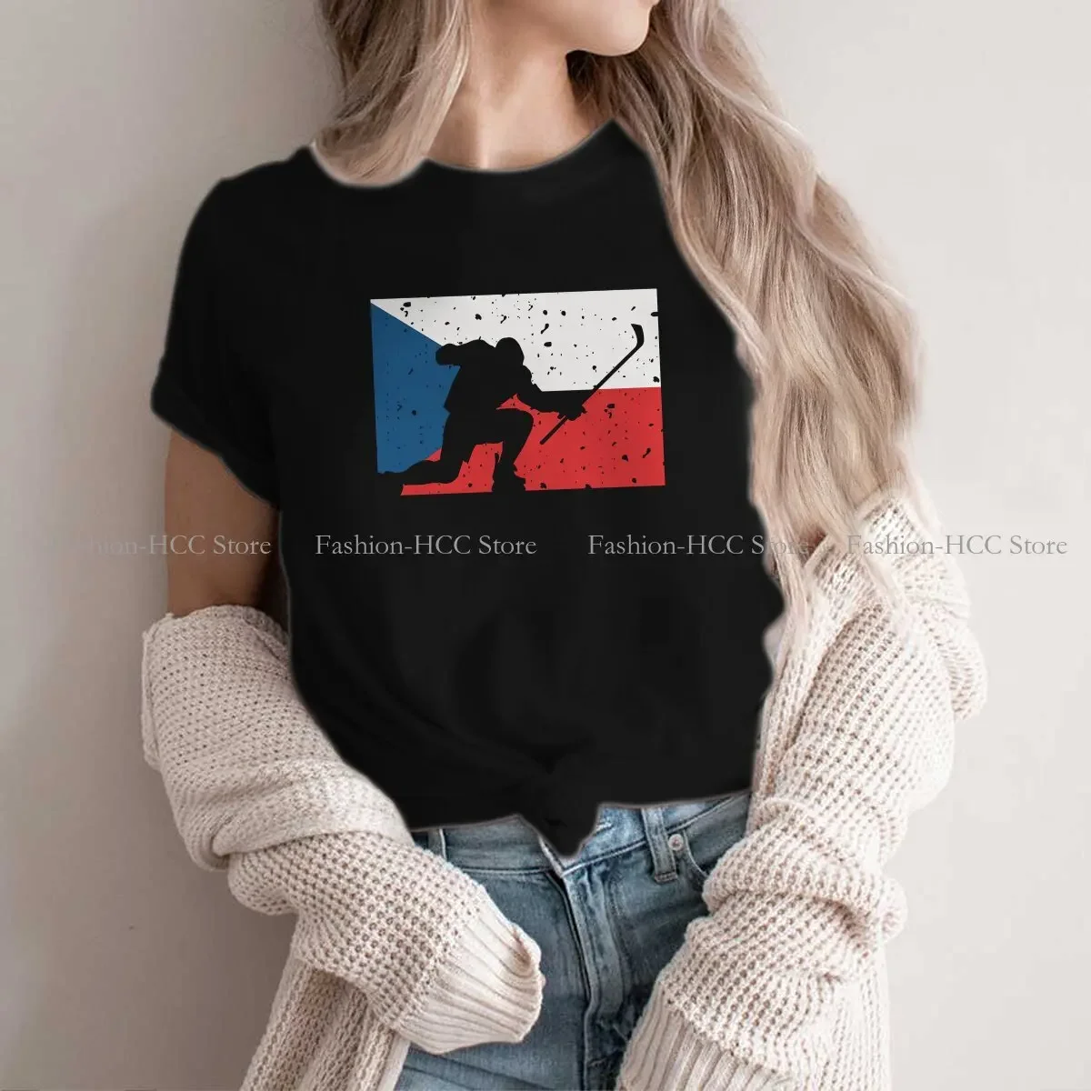 Футболки для хоккея с шайбой чешский силуэт празднование состаренная