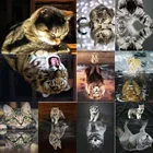 Алмазная 5d картина JIEME сделай сам, мозаика с отражающими животными кошками, собаками, украшение для дома, вышивка, наклейки на стену, подарок ручной работы