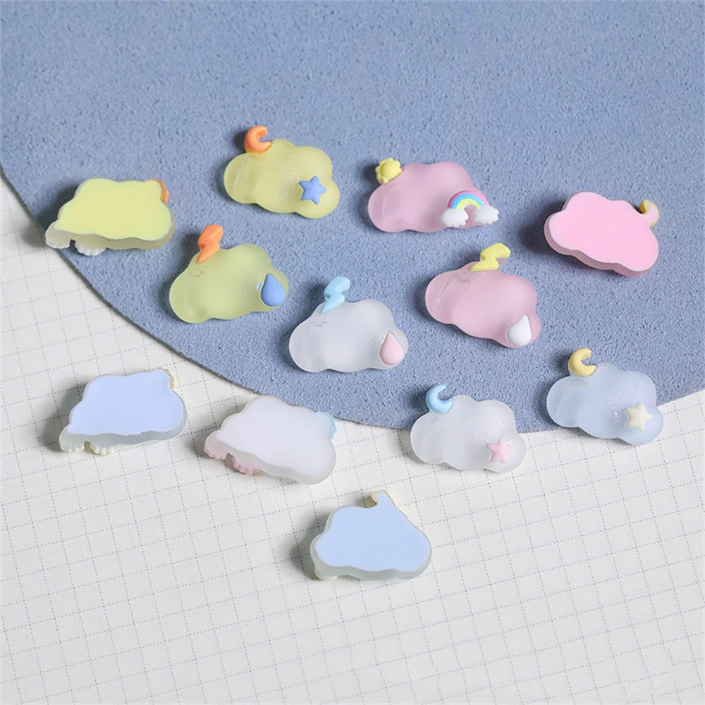 WFFNNKC 20 шт. Кавайные звезды, солнце, луна, радуга, облака, смола дополнительные серьги украшения для изготовления ювелирных изделий DIY ремесла телефонный чехол головной убор декор на.