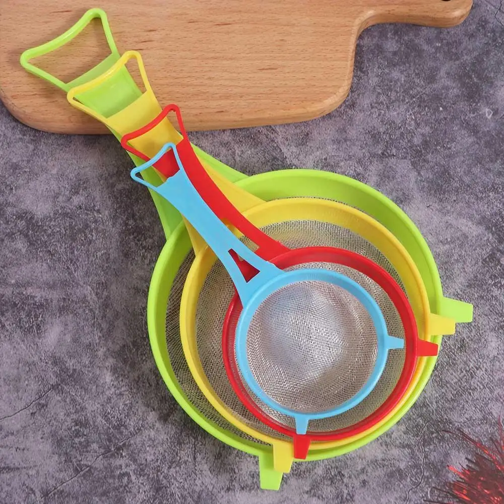 4 шт./компл. кухонный инструмент пластиковое сито для муки с ручкой