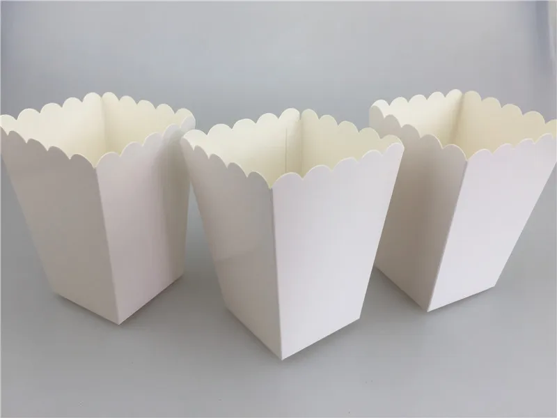 

12pcs Mini White Paper Popcorn Box Sanck Candy Box Gift Baby Shower Wedding Birthday Party Moive Night Treat Supplies