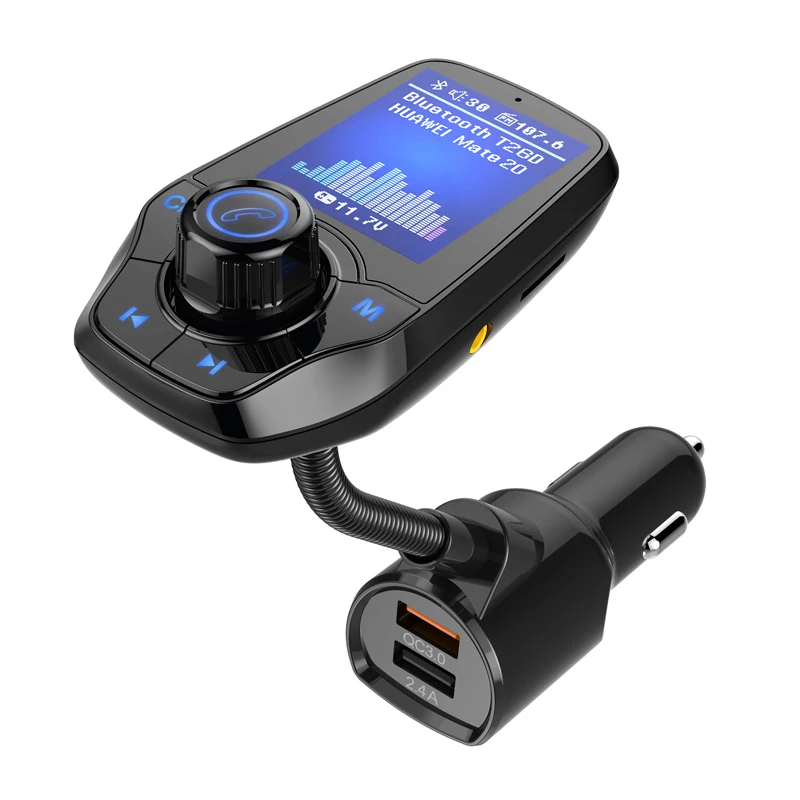 Автомобильное зарядное устройство с 2-мя USB-портами и ЖК-экраном 1 8 дюйма |