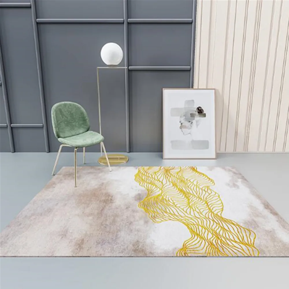 Большой ковер в нордическом минималистическом стиле абстрактный полосатый