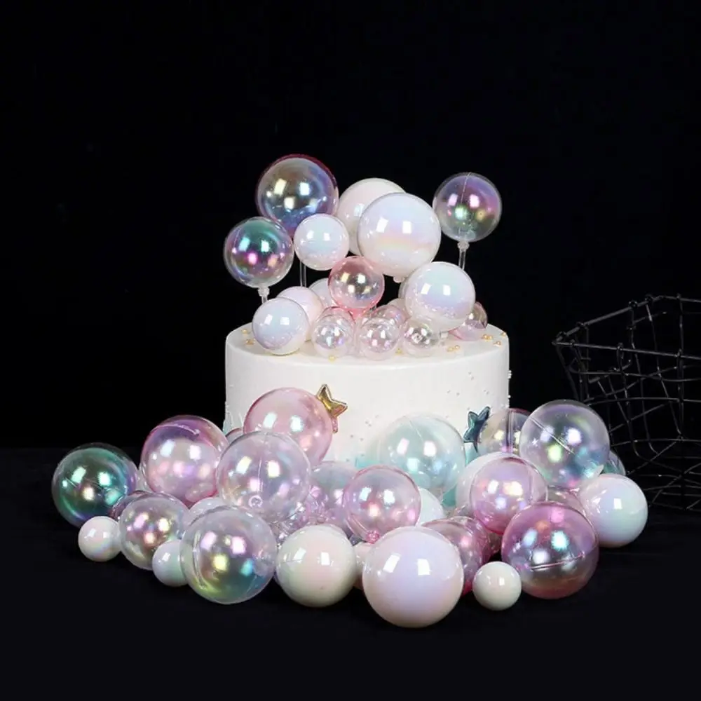 

Симпатичные прозрачные украшения для выпечки, десерт на день рождения, Свадебная вечеринка, прозрачный шар, украшение для торта, декоративный шар, топпер для торта