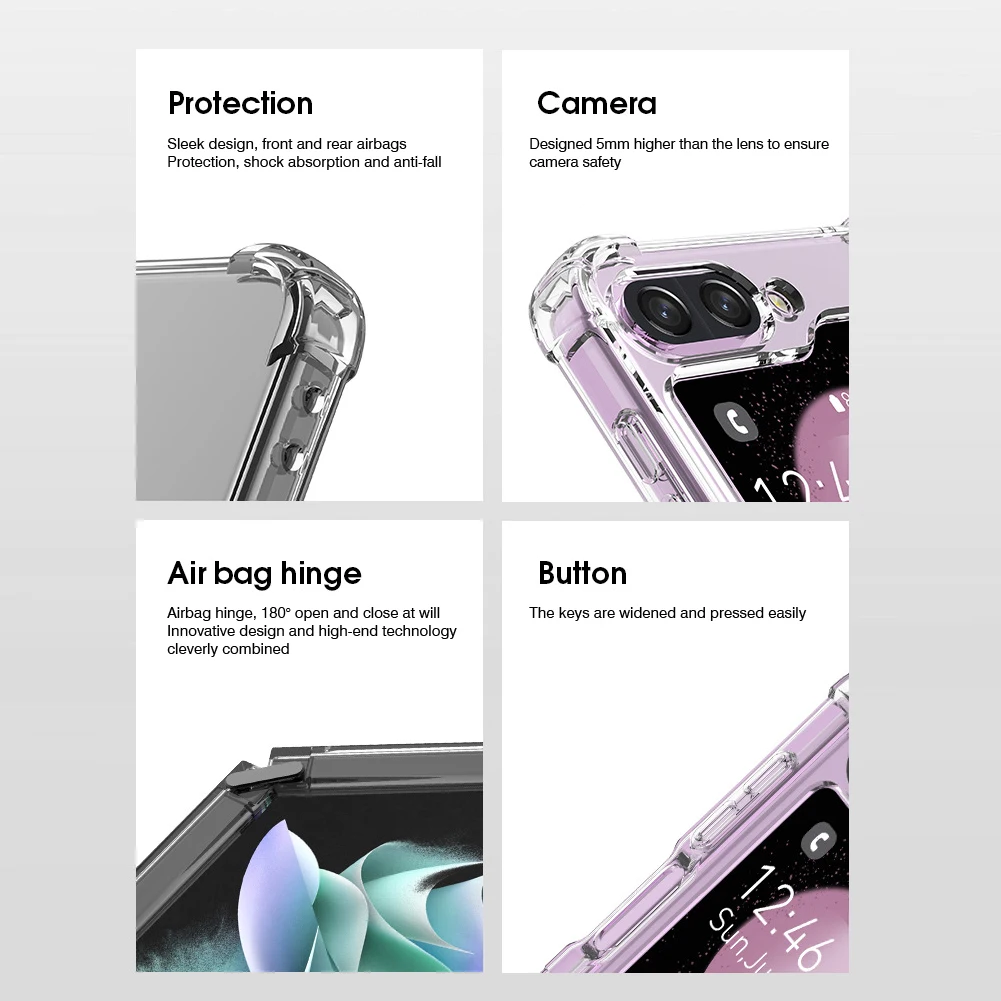 Прозрачный чехол от Byscoon для Samsung Galaxy Z полная защита пластиковый бампер царапин