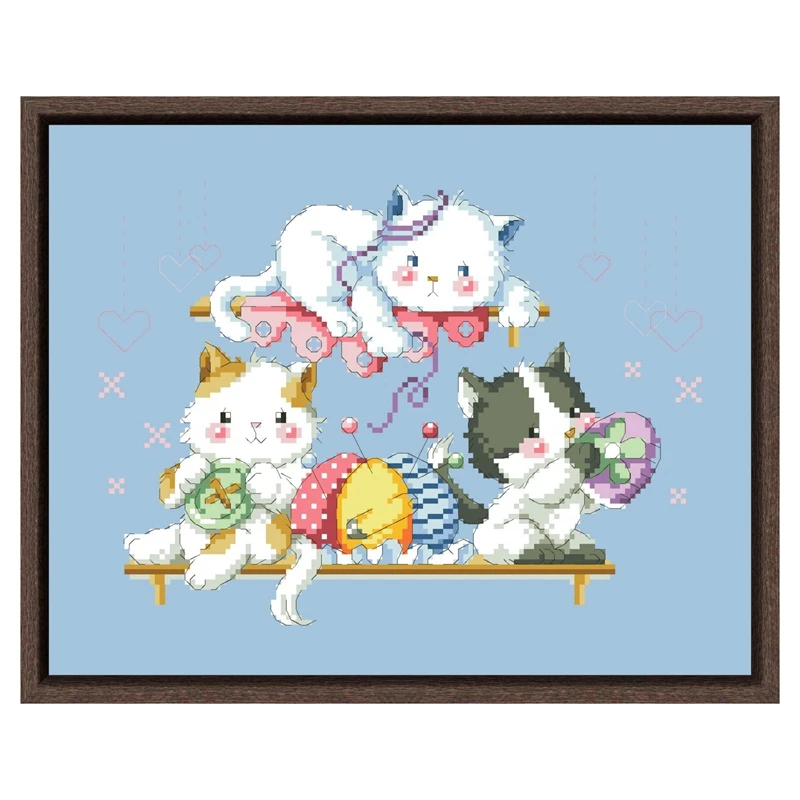 Набор для вышивки котом вышивка крестиком с узором из длинных волос девушек 18