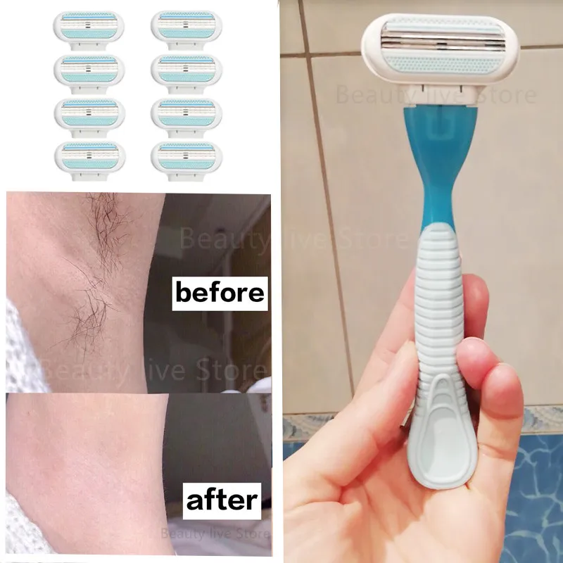 

Безопасная бритва с 3 лезвиями, женские бритвенные лезвия T-образной формы Trimme Fusion Venus, Сменные кассеты cuchillas de afeitar