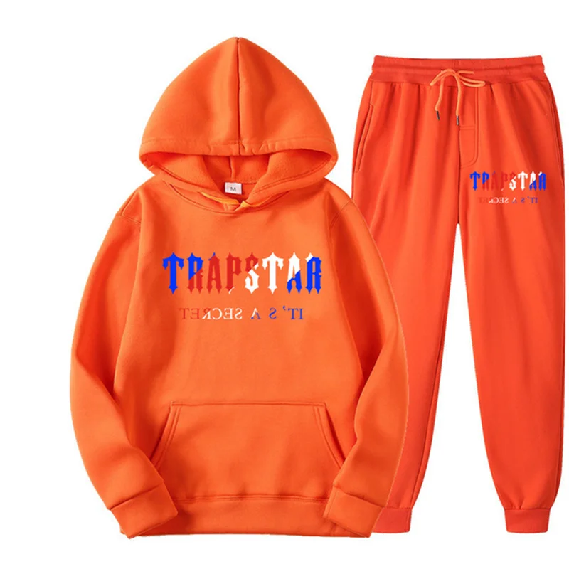New sports TRAPSTAR Brand Printed Sportswear Men 16 colorsg male and female warm two Hoodie Sweatshirt + Pants Set Hoodie joggin