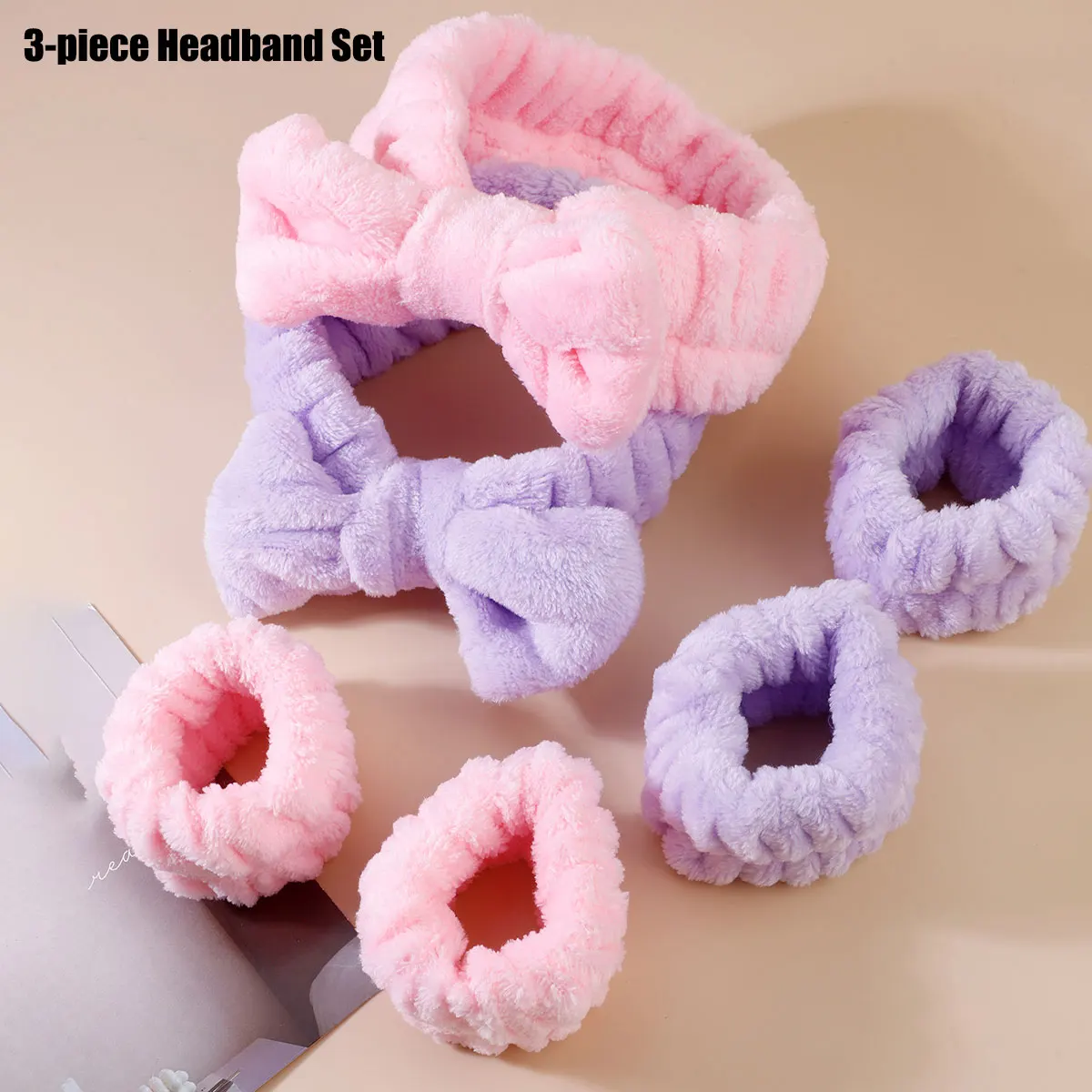 3 шт. коралловый бархат высокоэластичная повязка для макияжа лица набор